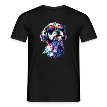 Maltais Petit Chien Maltais Amour Doux Maltais - T-shirt homme - noir - Devant - AI Model Male 178 light (178cm)