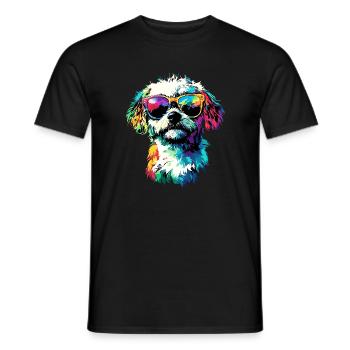 Maltais Petit Chien Maltais Amour Doux Maltais - T-shirt homme - noir - Devant - AI Model Male 178 light (178cm)