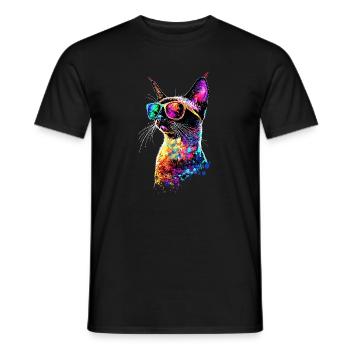 Siamkatze Siam Katze Siamese Cat Siamesen Katzen - Männer T-Shirt - Schwarz - Vorne - AI Model Male 178 light (178cm)