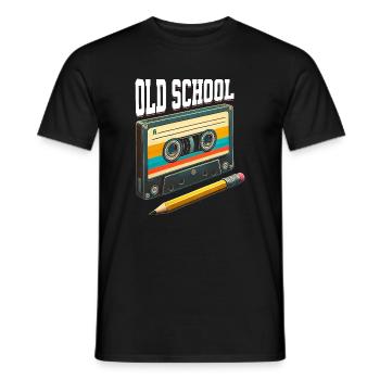 Cassette Old School Cassette Mixtape - Men's T-Shirt - black - Front - AI Model Male 178 light (178cm)