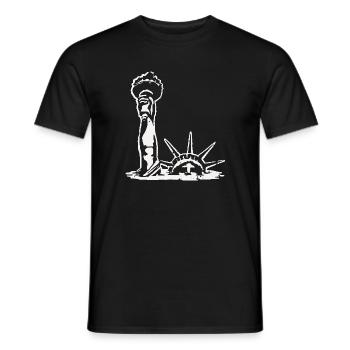 La Statue de la Liberté se noie - T-shirt homme - noir - Devant - AI Model Male 178 light (178cm)