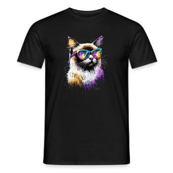 Chat Birman Chat Birman Sacré Chat Birman Mignon Chats Birmans - T-shirt homme - noir - Devant - AI Model Male 178 light (178cm)