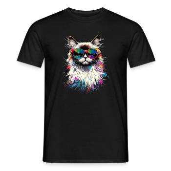 Ragdoll Katze Ragdollkatze Cat Süße Ragdoll Katzen - Männer T-Shirt - Schwarz - Vorne - AI Model Male 178 light (178cm)