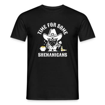St. Patrick's Time For Some Shenanigans Clover - Men's T-Shirt - black - Front - AI Model Male 178 light (178cm)