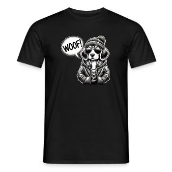 Un chien cool dans le style de la rue - T-shirt homme - noir - Devant - AI Model Male 178 light (178cm)