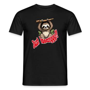Süßer Faultier mit humoristischem Spruch - Männer T-Shirt - Schwarz - Vorne - AI Model Male 178 light (178cm)