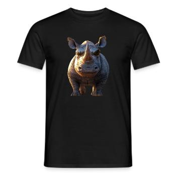 Rhino Rhinoceros Africa Safari Rhinos Rhino - Men's T-Shirt - black - Front - AI Model Male 178 light (178cm)