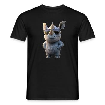 Rhino Rhinoceros Africa Safari Rhinos Rhino - Men's T-Shirt - black - Front - AI Model Male 178 light (178cm)