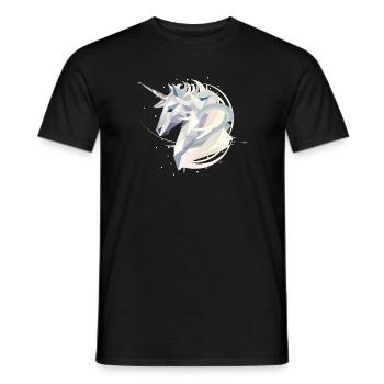Magisches geometrisches Einhorn in Pastellfarben - Männer T-Shirt - Schwarz - Vorne - AI Model Male 178 light (178cm)