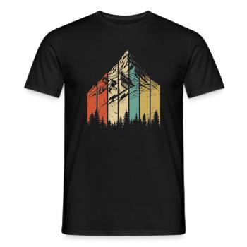 Berglandschaft Abstraktes Design - Männer T-Shirt - Schwarz - Vorne - AI Model Male 178 light (178cm)