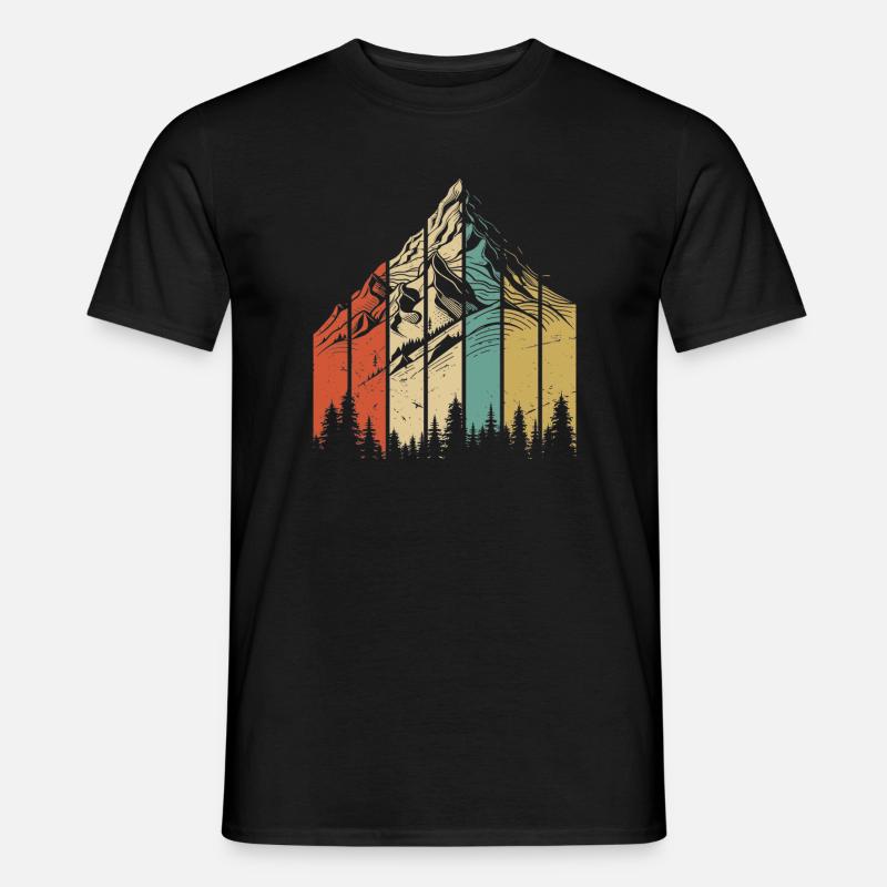 Berglandschaft Abstraktes Design - Männer T-Shirt - Schwarz
