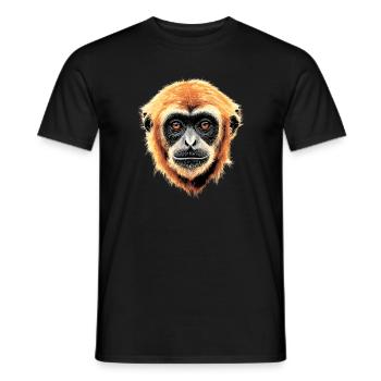 Gibbon Affe Weißhandgibbon Monkey Süße Lar Gibbons - Männer T-Shirt - Schwarz - Vorne - AI Model Male 178 light (178cm)