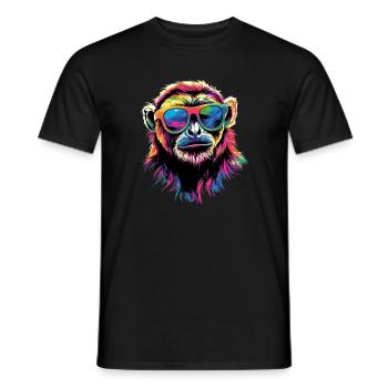 Gibbon Affe Weißhandgibbon Monkey Süße Lar Gibbons - Männer T-Shirt - Schwarz - Vorne - AI Model Male 178 light (178cm)