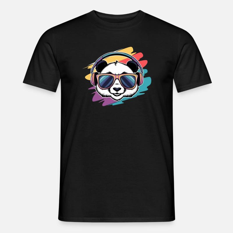 Coole Panda-Vibes - Männer T-Shirt - Schwarz