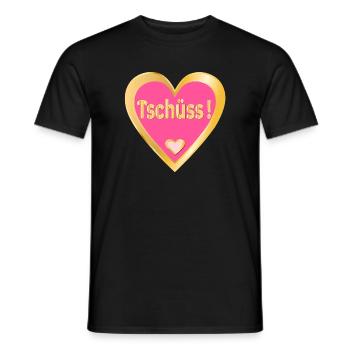 ABSCHIED TSCHÜSS SPRÜCHE - HERZ - Männer T-Shirt - Schwarz - Vorne - AI Model Male 178 light (178cm)