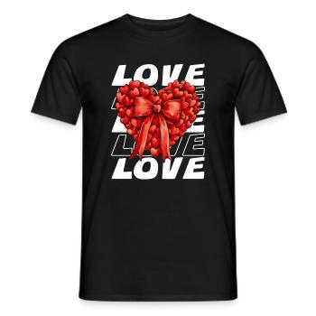 Romantisches Herz-Design für Valentinstag - Männer T-Shirt - Schwarz - Vorne - AI Model Male 178 light (178cm)