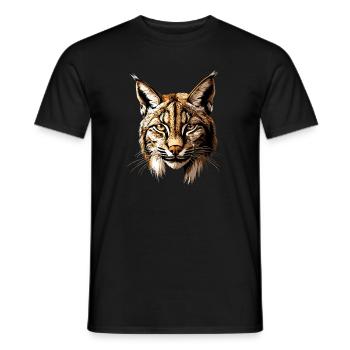 Lynx Wildcat Big Cats Cats Cute Lynx - Men's T-Shirt - black - Front - AI Model Male 178 light (178cm)