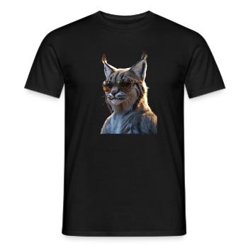 Luchs Lynx Wildkatze Raubkatzen Katzen Süße Luchse - Männer T-Shirt - Schwarz - Vorne - AI Model Male 178 light (178cm)