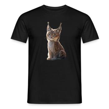 Luchs Lynx Wildkatze Raubkatzen Katzen Süße Luchse - Männer T-Shirt - Schwarz - Vorne - AI Model Male 178 light (178cm)