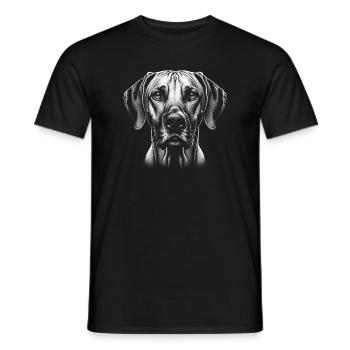 Tête de dridgeback rhodésien dans le style de dessin - T-shirt homme - noir - Devant - AI Model Male 178 light (178cm)