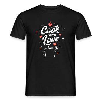 Kochen mit Liebe - Männer T-Shirt - Schwarz - Vorne - AI Model Male 178 light (178cm)