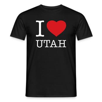 I LOVE UTAH - Männer T-Shirt - Schwarz - Vorne - AI Model Male 178 light (178cm)