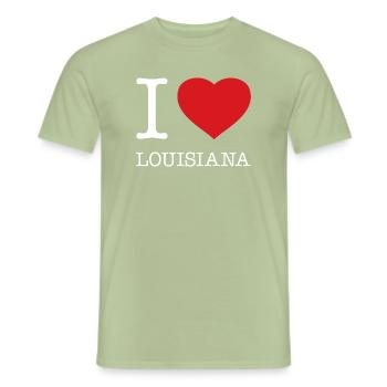 I LOVE LOUISIANA - Men's T-Shirt - sage - Front - AI Model Male 178 light (178cm)