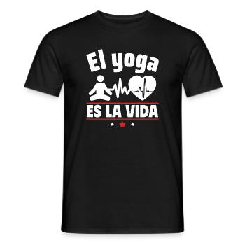 Yoga ist Leben - Männer T-Shirt - Schwarz - Vorne - AI Model Male 178 light (178cm)