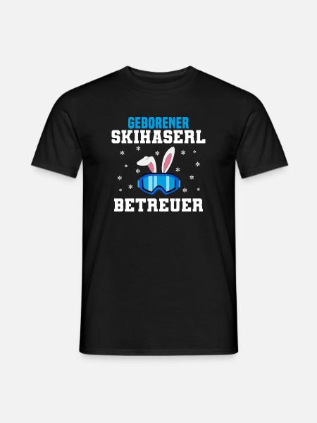 Skifahren Skihaserl Betreuer - Männer T-Shirt - Schwarz