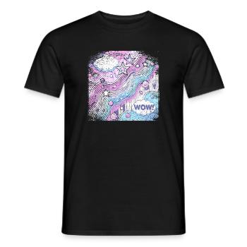 Pop Art Style Frayed Edge - Men's T-Shirt - black - Front - AI Model Male 178 light (178cm)