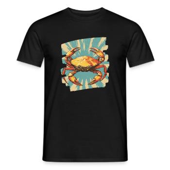 Krabbe Retro - Männer T-Shirt - Schwarz - Vorne - AI Model Male 178 light (178cm)