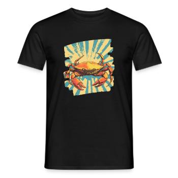 Krabbe Retro - Männer T-Shirt - Schwarz - Vorne - AI Model Male 178 light (178cm)