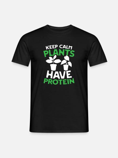 Keep calm plants have protein - Männer T-Shirt - Schwarz