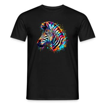 Zebra - Männer T-Shirt - Schwarz - Vorne - AI Model Male 178 light (178cm)