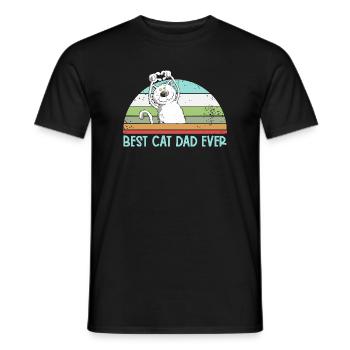 Meilleur chat papa chats papa papa vintage amoureux des chats - T-shirt homme - noir - Devant - AI Model Male 178 light (178cm)