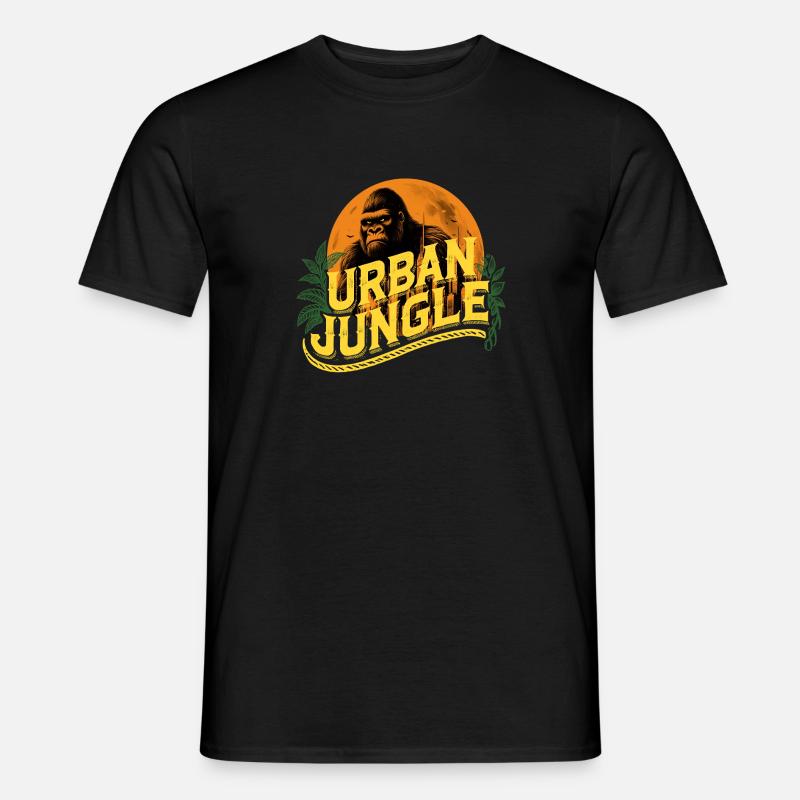 Urban Jungle Logo Farbe - Männer T-Shirt - Schwarz
