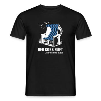 Der Korb ruft - Strandkorb - Meer - Urlaub - Männer T-Shirt - Schwarz - Vorne - AI Model Male 178 light (178cm)