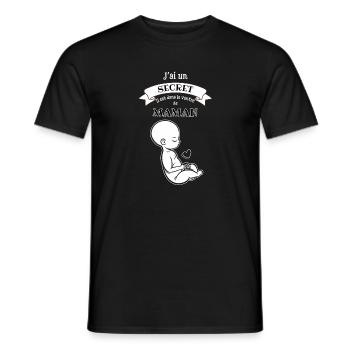 Mommy's Secret: Baby in the Belly - Men's T-Shirt - black - Front - AI Model Male 178 light (178cm)