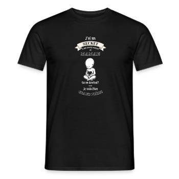 Secret dans le ventre de maman - T-shirt homme - noir - Devant - AI Model Male 178 light (178cm)