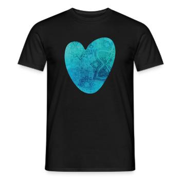 Yoga Coeur Mandala Motif Méditation Amour Fan om - T-shirt homme - noir - Devant - AI Model Male 178 light (178cm)