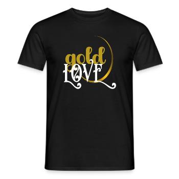 Elegant Gold and White Love Heart Design - Men's T-Shirt - black - Front - AI Model Male 178 light (178cm)