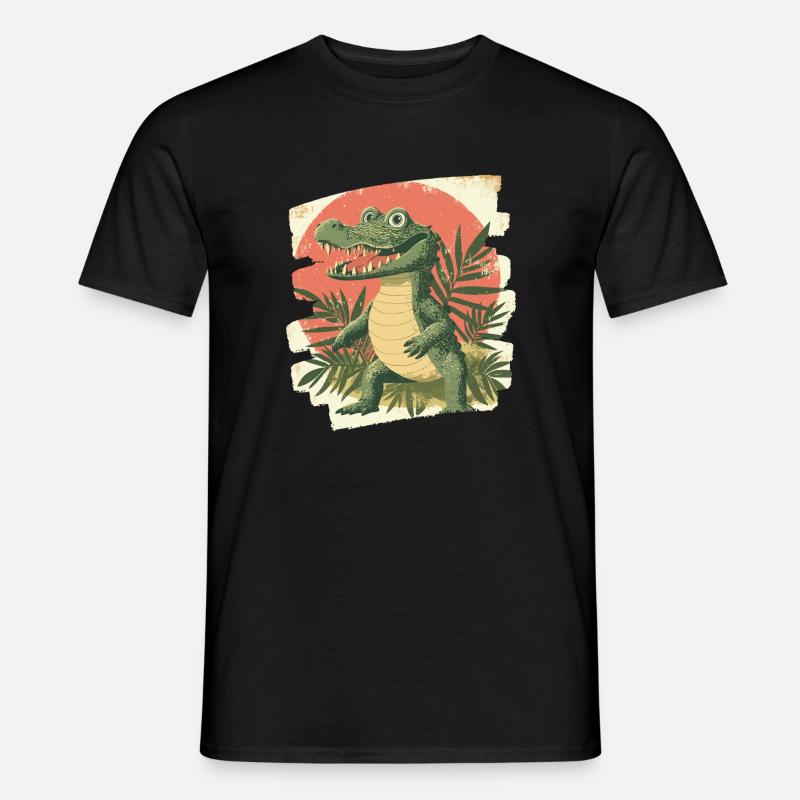 Krokodil - Männer T-Shirt - Schwarz