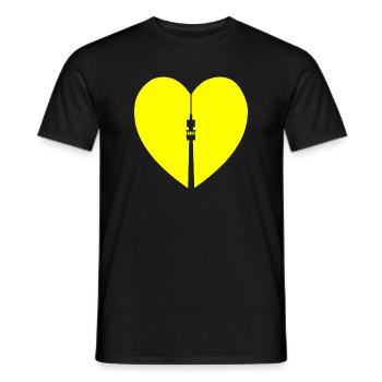 Dortmund mit Herz, Florianturm und Herz Design - Männer T-Shirt - Schwarz - Vorne - AI Model Male 178 light (178cm)