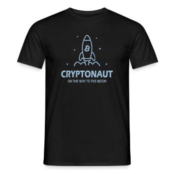 Cryptonaut Bitcoin - Men's T-Shirt - black - Front - AI Model Male 178 light (178cm)