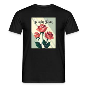 Soon in Bloom Rosenmotiv - Männer T-Shirt - Schwarz - Vorne - AI Model Male 178 light (178cm)