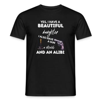 Daughter Gun Shovel Alibi - Men's T-Shirt - black - Front - AI Model Male 178 light (178cm)