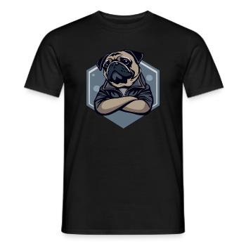 Pug Dog - Men's T-Shirt - black - Front - AI Model Male 178 light (178cm)