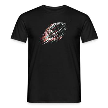 Flying Football – Symbole de dynamique et de vitesse - T-shirt homme - noir - Devant - AI Model Male 178 light (178cm)
