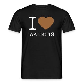 I LOVE WALNUTS - Men's T-Shirt - black - Front - AI Model Male 178 light (178cm)