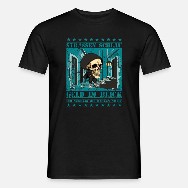 Straßen Skull - Männer T-Shirt - Schwarz
